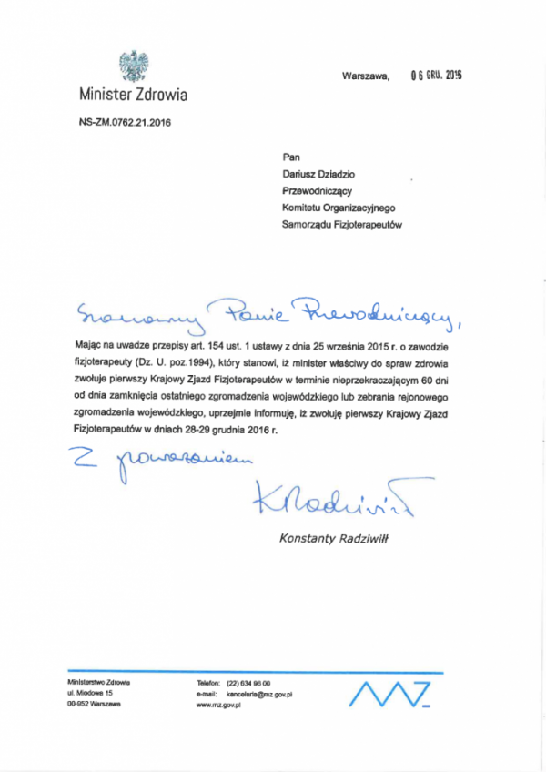 mgr Piotr Kotajny delegatem na Pierwszym Krajowym Zjeździe Fizjoterapeutów - BJRD.pl